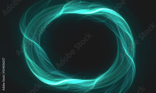 shining blue smoke round abstract background