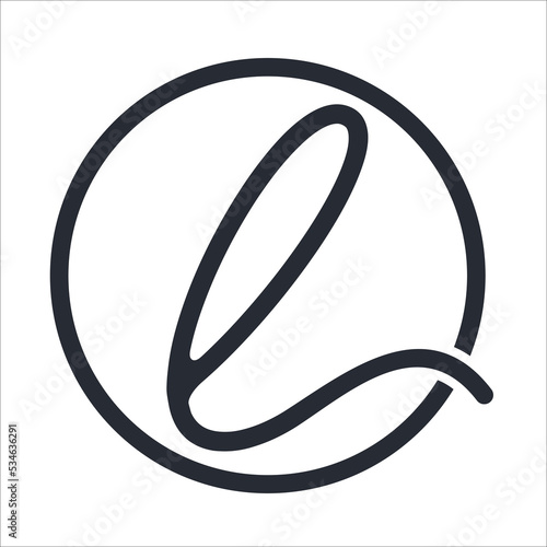 Handwritten Signature Logo for Initial L with circle frame
