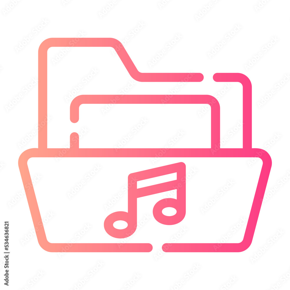music folder gradient icon music folder gradient icon