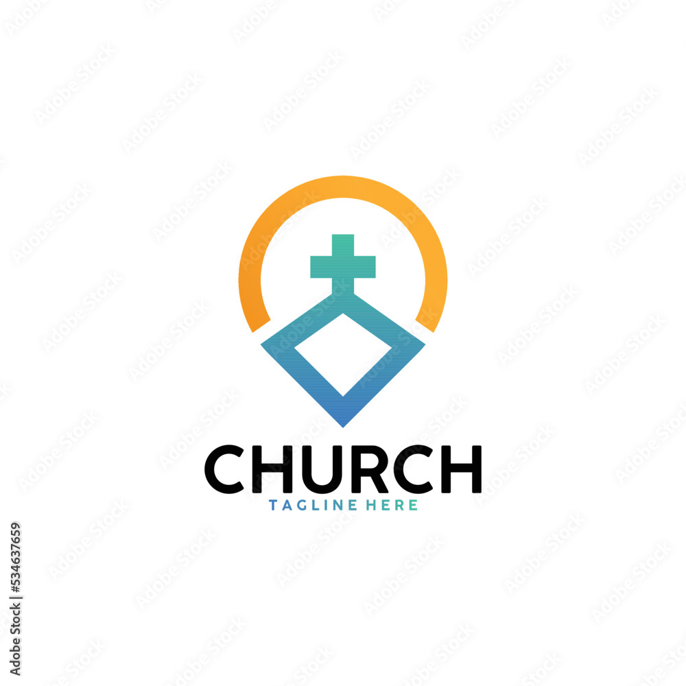 church location logo icon vector isolated church location logo icon vector isolated