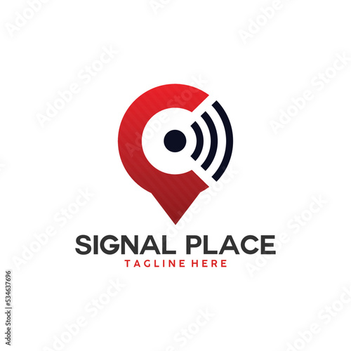 signal Pin Map logo icon vector isolated with pin or point illustration