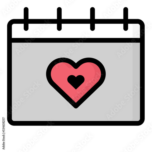 wedding date icon outline color