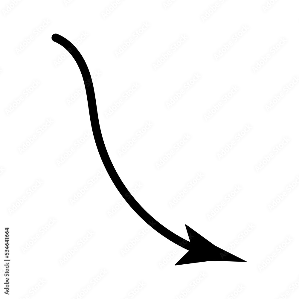 Hand Arrow Pointing Direction Line Icon. Simple Doodle Stroke Arrow Vector. Hand Arrow Pointing Direction Line Icon. Simple Doodle Stroke Arrow Vector.