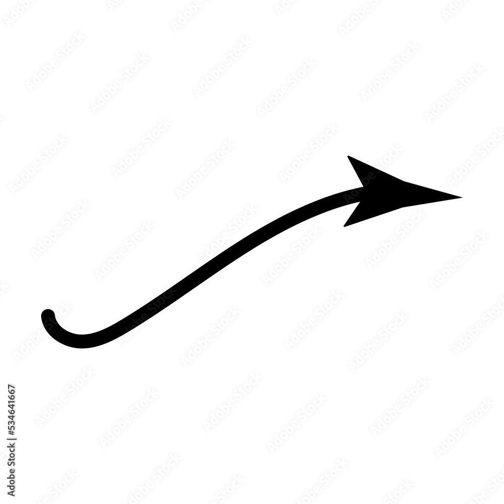 Hand Arrow Pointing Direction Line Icon. Simple Doodle Stroke Arrow Vector. Hand Arrow Pointing Direction Line Icon. Simple Doodle Stroke Arrow Vector.