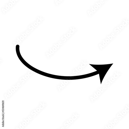 Hand Arrow Pointing Direction Line Icon. Simple Doodle Stroke Arrow Vector.