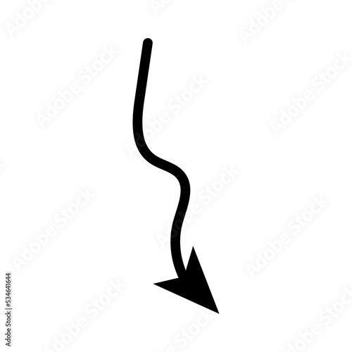Hand Arrow Pointing Direction Line Icon. Simple Doodle Stroke Arrow Vector.