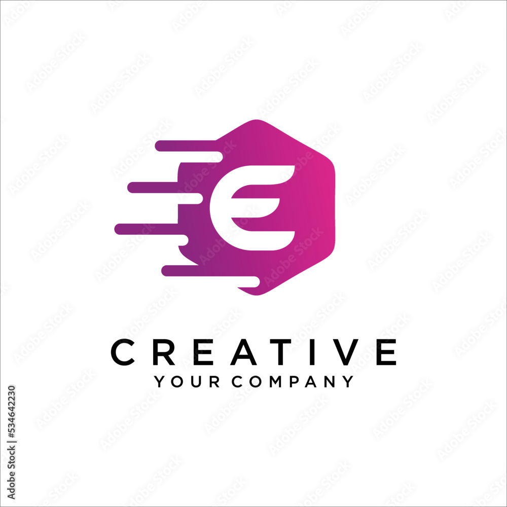 Obraz premium Dots Letter E Logo Design Vector Template