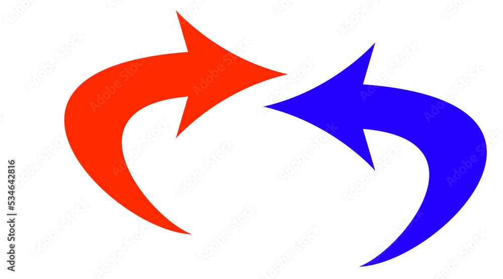 Red and Blue arrow icon, red color arrow indicator Symbol Red and Blue arrow icon, red color arrow indicator Symbol