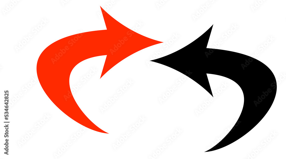 Red and Blue arrow icon, red color arrow indicator Symbol Red and Blue arrow icon, red color arrow indicator Symbol