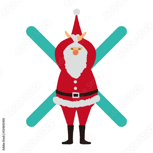 Illustration of Santa Claus doing a cross pose