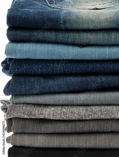 stacks of jeans.