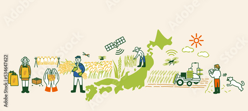 日本の米農家のイメージ © REI