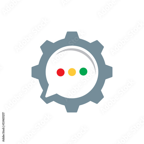 gear chat icon , message icon
