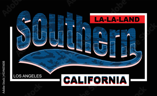 Southern california Vintage typography design in vector illustration tshirt clothing and other uses
