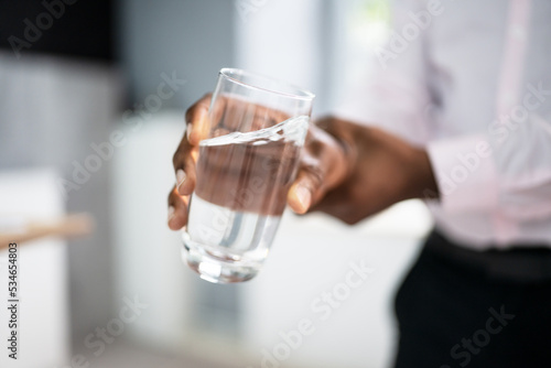 Water Glass And Tremble Hands