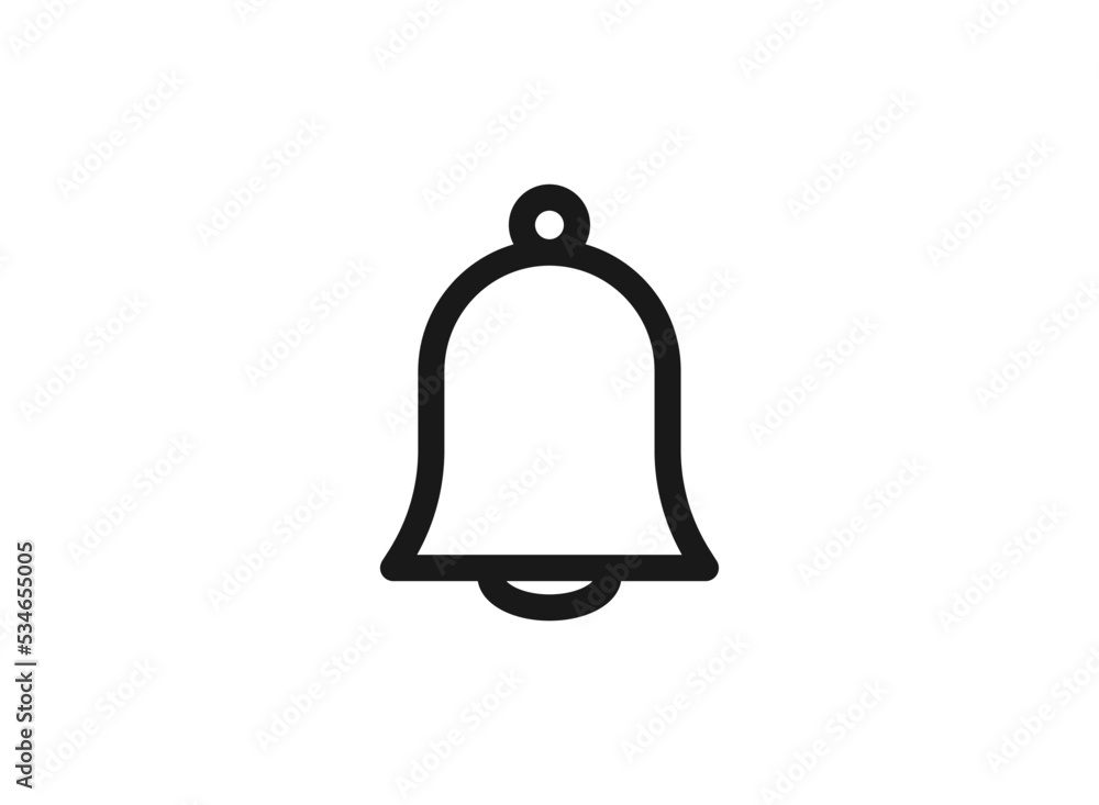 Bell line icon, Vector on white background. Bell line icon, Vector on white background.