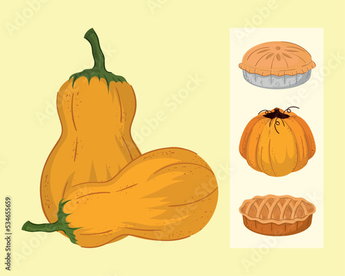thanksgiving cake and pumpkin