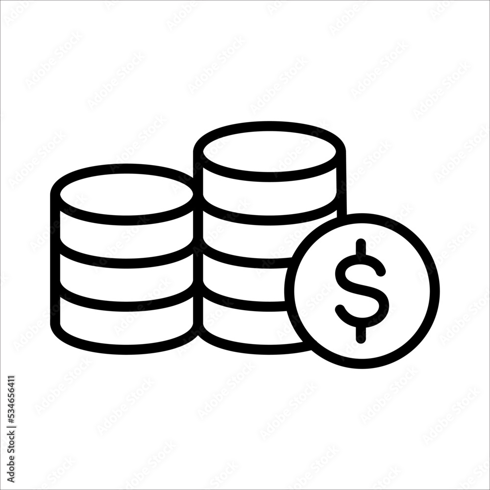 Dollar Coin Money Icon Logo Design Vector Template Illustration Sign And Symbol Pixels Perfect Dollar Coin Money Icon Logo Design Vector Template Illustration Sign And Symbol Pixels Perfect