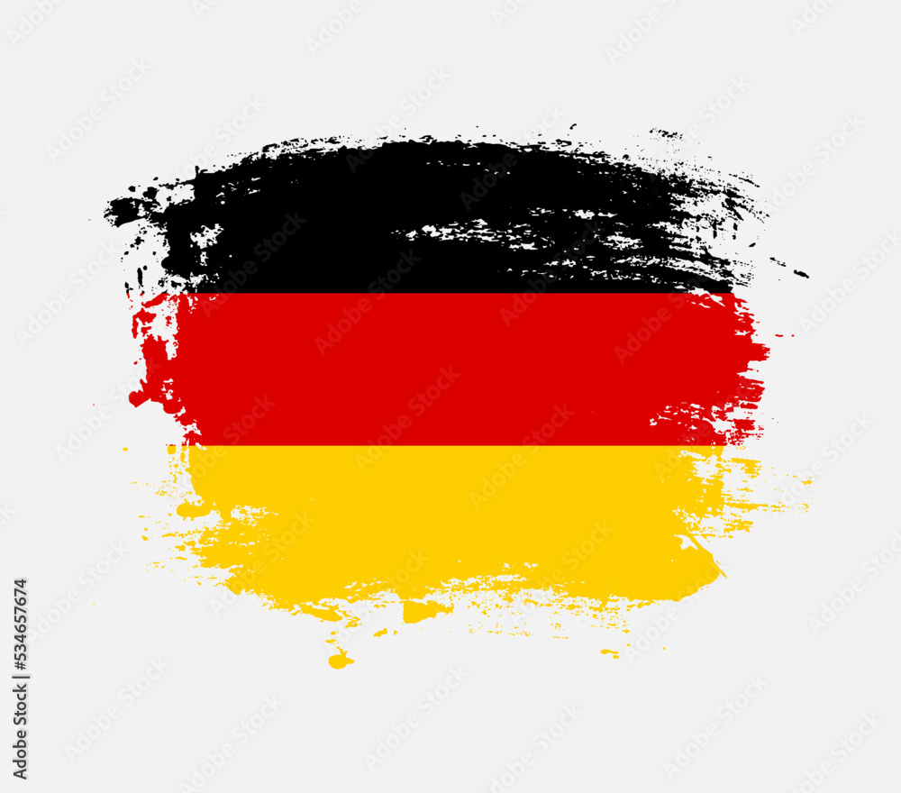 Fototapeta premium Elegant grungy brush flag with Germany national flag vector