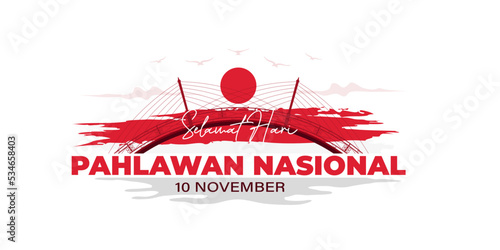 Hari Pahlawan Nasional day vector illustration banner background template