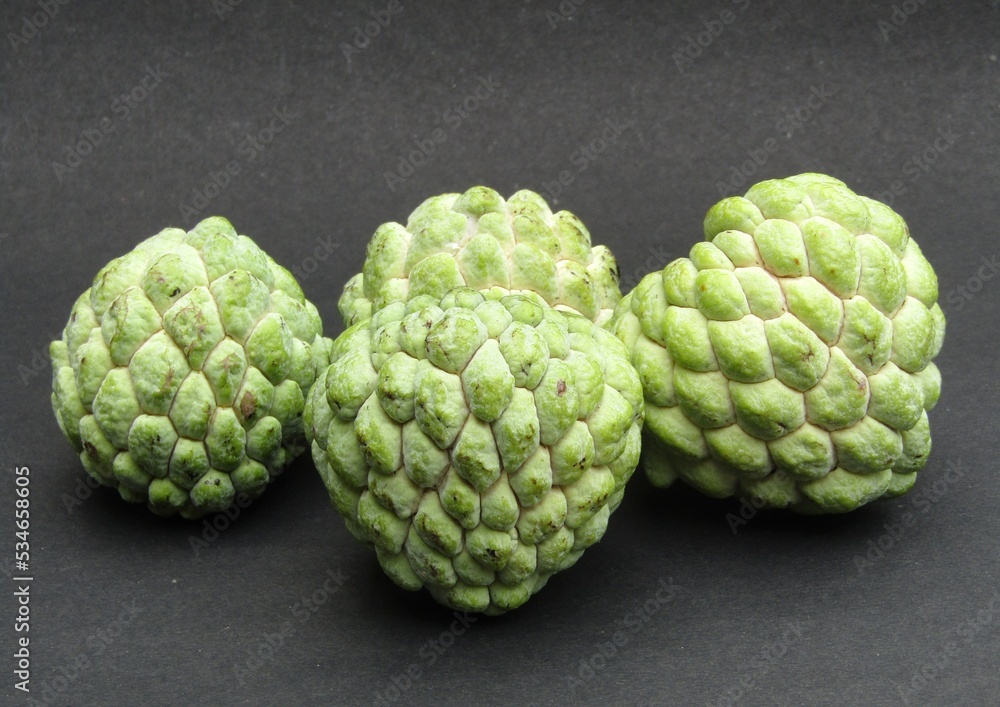 Fototapeta premium Sugar apple on black background