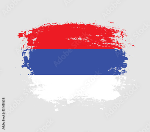 Elegant grungy brush flag with Republika Srpska national flag vector