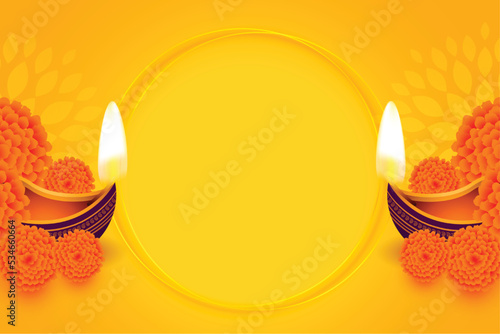 decorative diwali festival background with image or text space