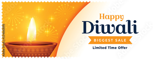 biggest sale and offer banner for festival of lights diwali