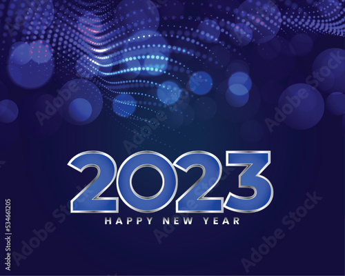 2023 new year holiday banner with bokeh and light effect