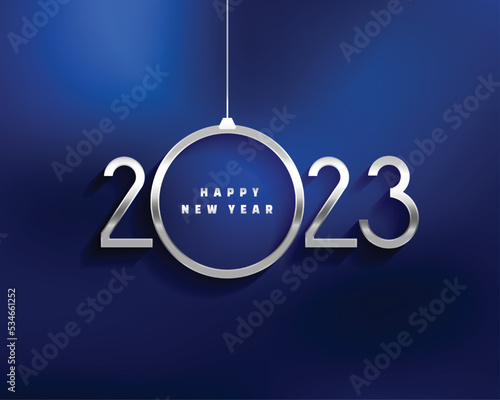 happy new year holiday background with 2023 silver text