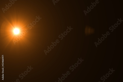 lens flare effect on black background