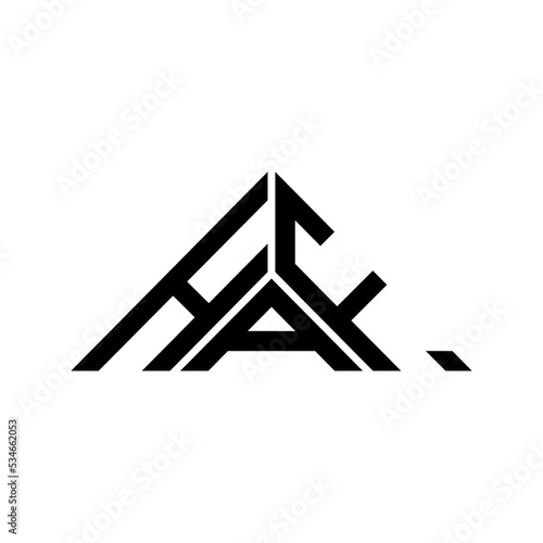 HAF letter logo creative design with vector graphic, HAF simple and modern logo in triangle shape.
