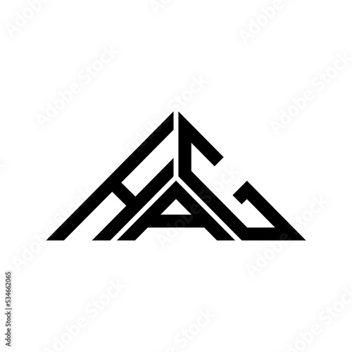 Fotografia HAG letter logo creative design with vector graphic, HAG simple and modern logo in triangle shape