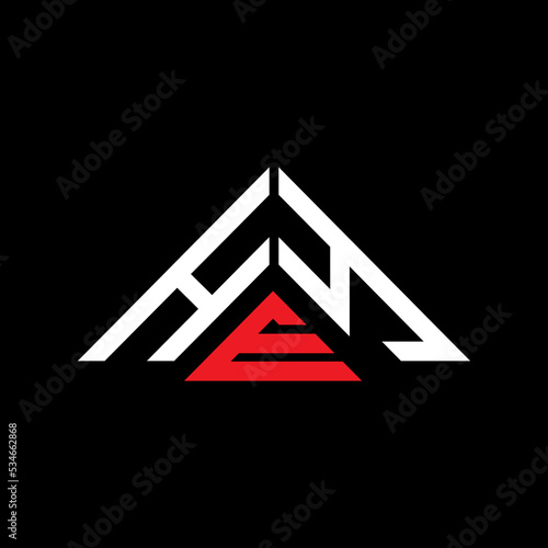 HEY letter logo creative design with vector graphic, HEY simple and modern logo in triangle shape.