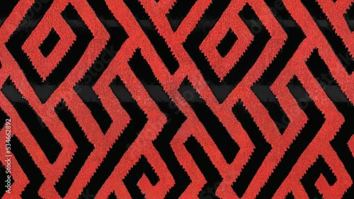 Aztec print. Mexican seamless looping animation. Ethnic ornament. Tribal stripes animation. Ikat animation. Folk background. African rug