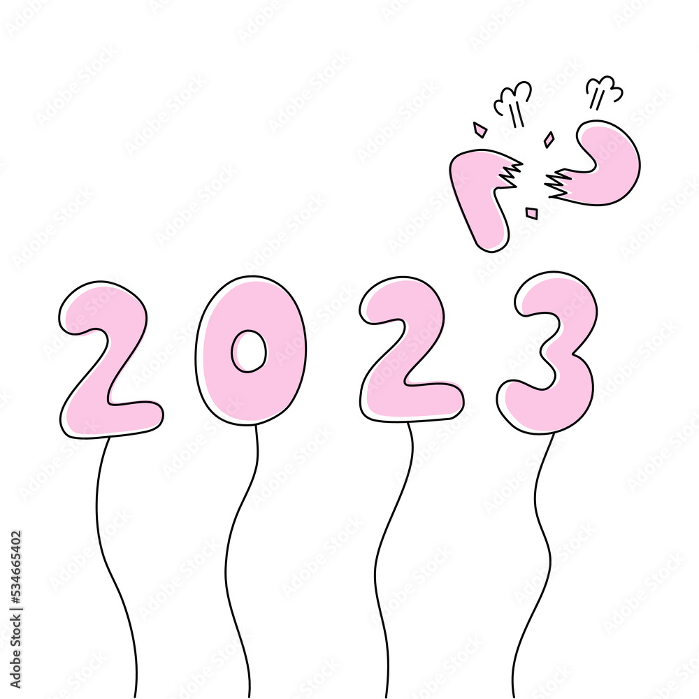 Balloons 2023. Happy new year. Illustration on an isolated background. Balloons 2023. Happy new year. Illustration on an isolated background.