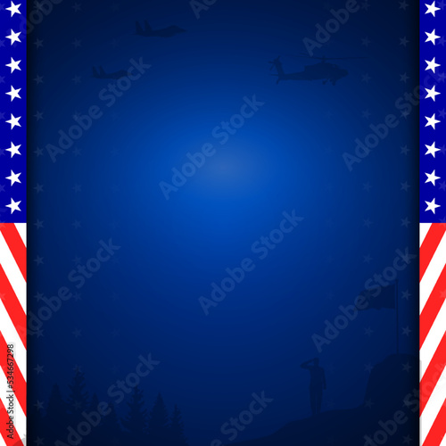 Fototapeta Naklejka Na Ścianę i Meble -  Veterans Day Background, with Copy Space area, Suitable to use on Veterans Day event