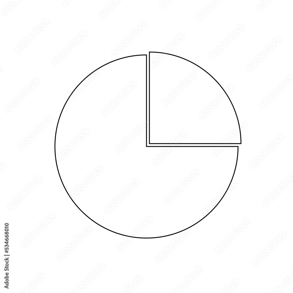 Pie chart, diagram. Black outlined, split circle, one fourth separated. Isolated png illustration, transparent background. Asset for overlay, montage, presentation. Business concept.
Pie chart, diagram. Black outlined, split circle, one fourth separated. Isolated png illustration, transparent background. Asset for overlay, montage, presentation. Business concept.