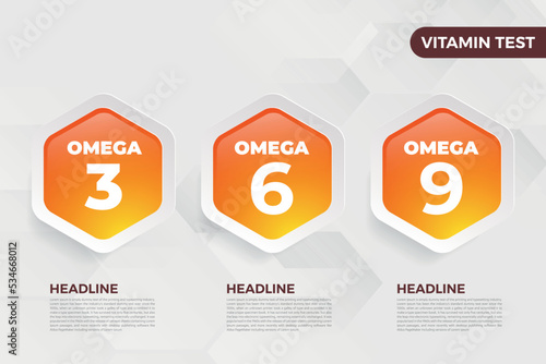Omega3, Omega6, Omega9 Vitamin icon Vector illustration oil fish omega
