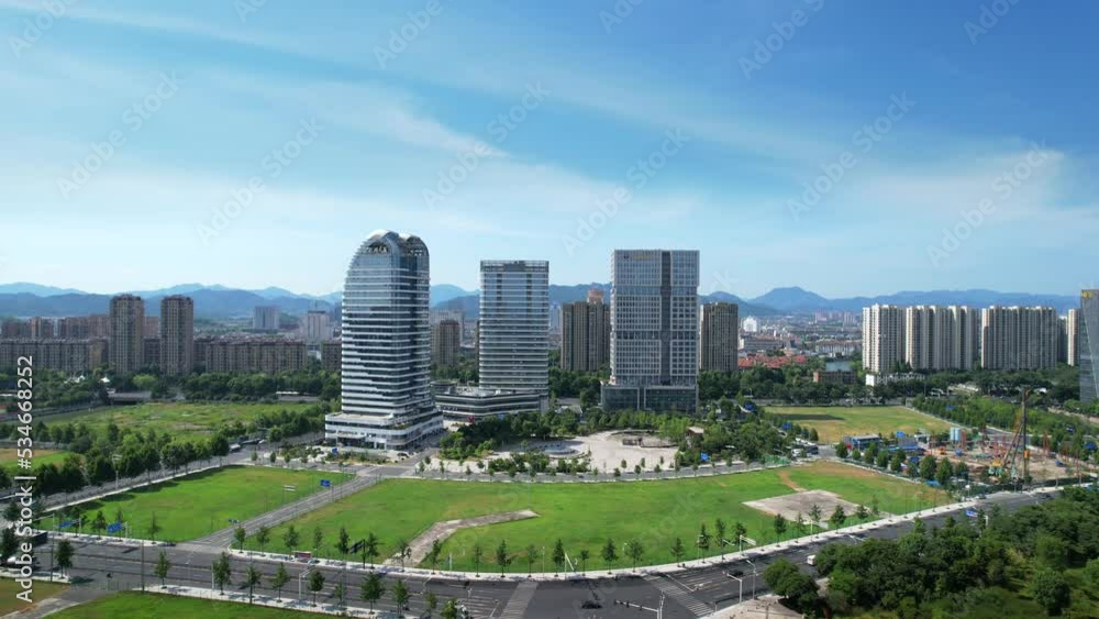 Scenery of Shaoxing CBD, Zhejiang Province, China