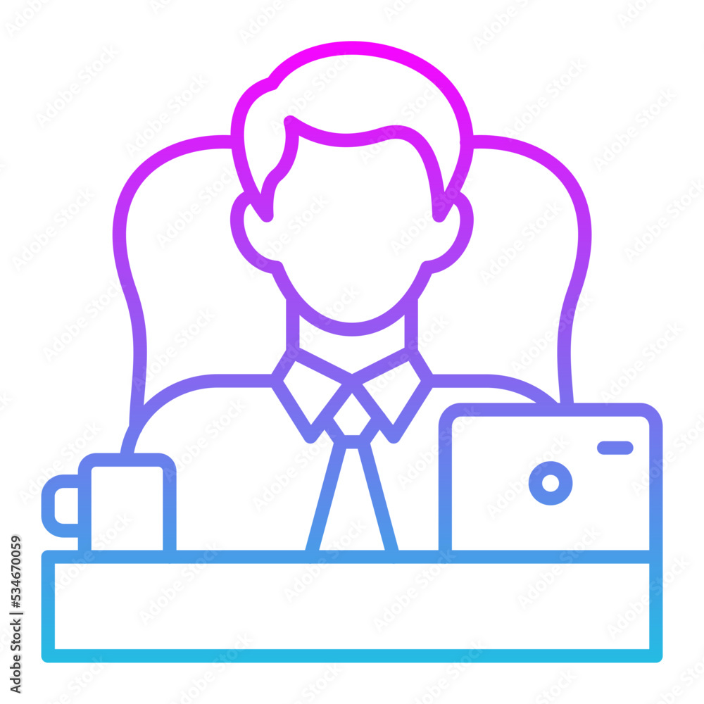 Boss Line Gradient Icon Boss Line Gradient Icon