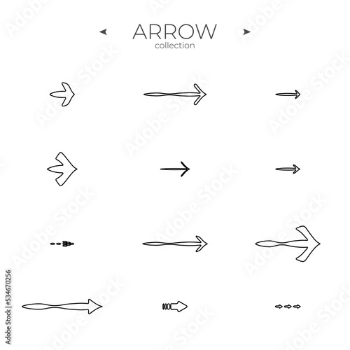 Thin Line Icons. Line icons collection. Arrow basic UI elements. For Apps. Vector illustration