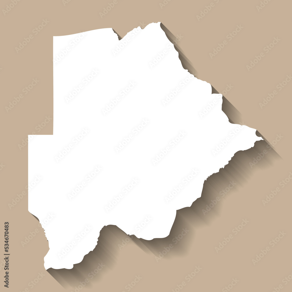 Fototapeta premium Botswana vector country map silhouette