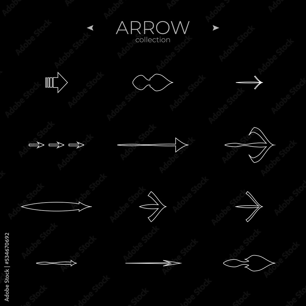 Premium set of arrow line. Outline symbol collection. Modern vector symbols. Simple Minimal Pictogram. Editable vector stroke Premium set of arrow line. Outline symbol collection. Modern vector symbols. Simple Minimal Pictogram. Editable vector stroke