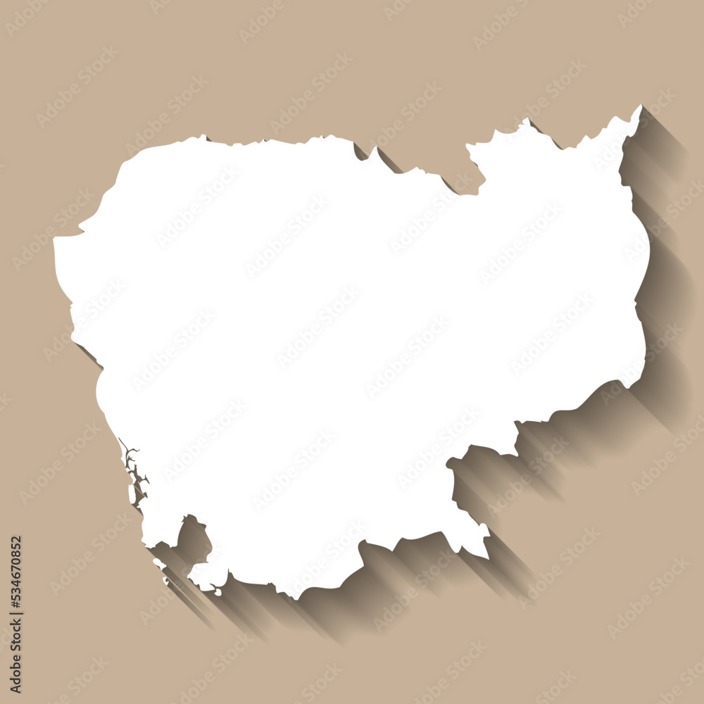 Cambodia vector country map silhouette Cambodia vector country map silhouette