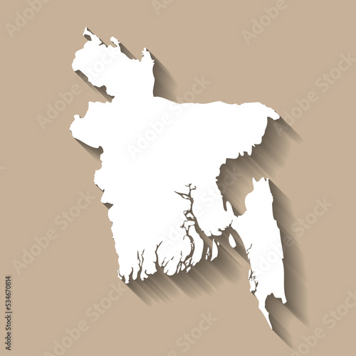 Bangladesh vector country map silhouette