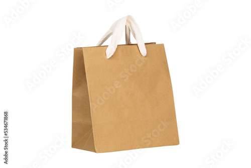 mock up-Recycle Craft paper bag mockup isolated on white background.