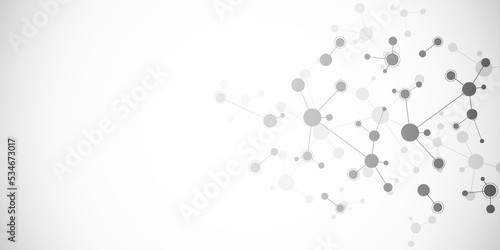 Molecular structure and genetic engineering, molecules DNA, neural network, scientific research. Abstract background for innovation technology, science, healthcare, and medicine
