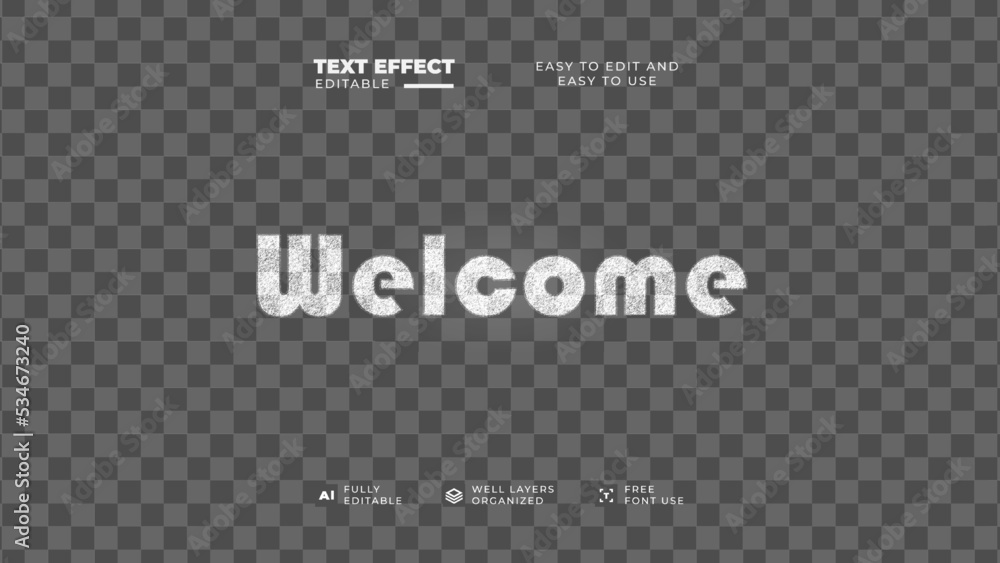 Welcome style text effect design editable Stock Vector | Adobe Stock