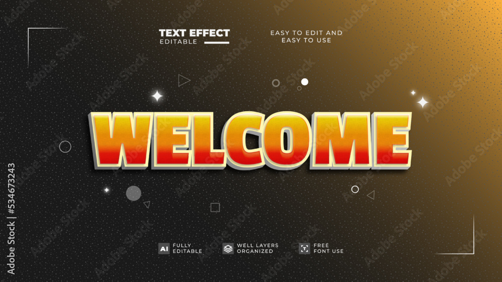 Obraz premium Welcome textured style text efect editable